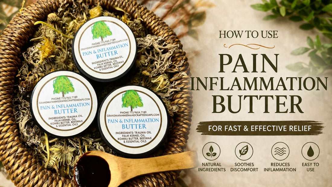 Pain inflammation butter for fast and effective relief with natural ingredients and essential oils